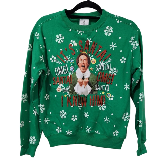 COPY - Elf Santa I Know Him Light-Up Graphic Sweatshirt - Picture 1 of 7